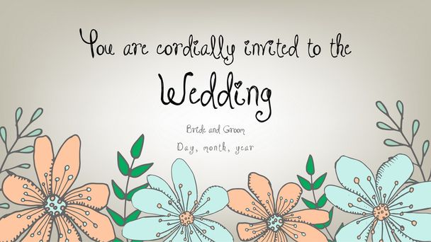 Wedding Invitation vector card - Vector, Image
