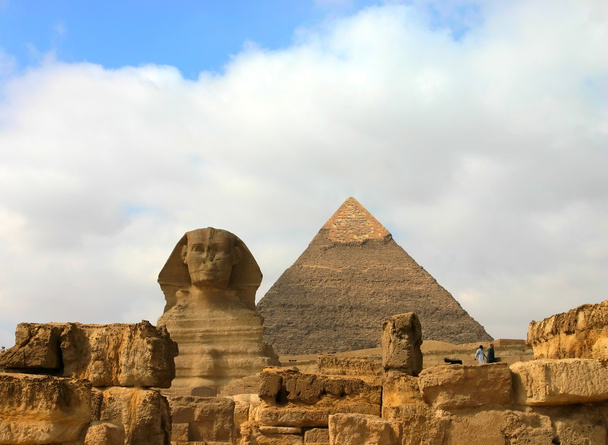 πυραμίδες της Γκίζα και τη σφίγγα. Αίγυπτος. - Φωτογραφία, εικόνα