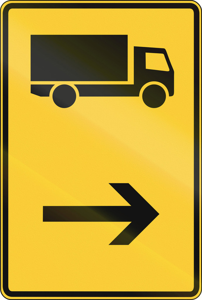 Znak kierunku ciężarówką - Zdjęcie, obraz