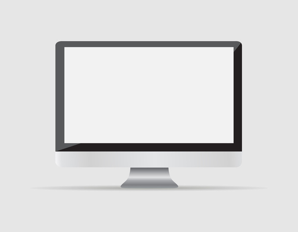 Full Hd οθόνη υπολογιστή με κενή οθόνη, απομονωμένα σε λευκό φόντο, διάνυσμα - Διάνυσμα, εικόνα