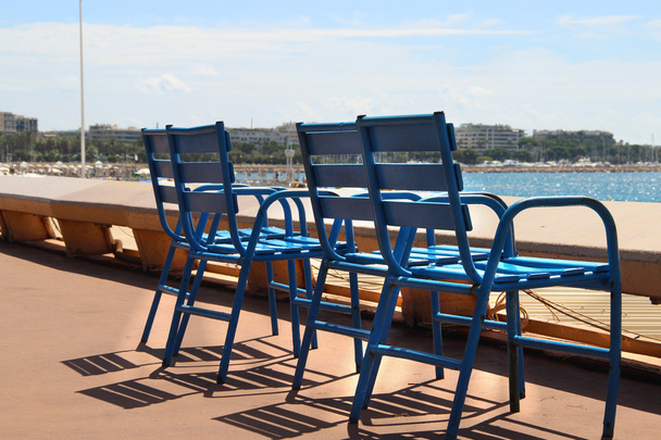 Blue chairs of Cannes, France - Photo, Image