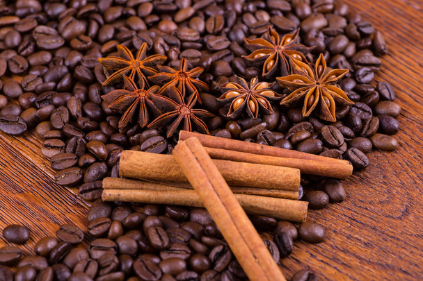 black coffee on a wooden background - Foto, Imagen