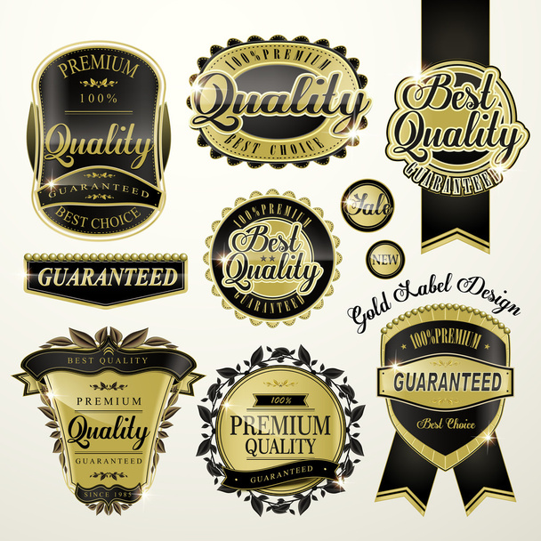 premium golden quality labels  - Vettoriali, immagini