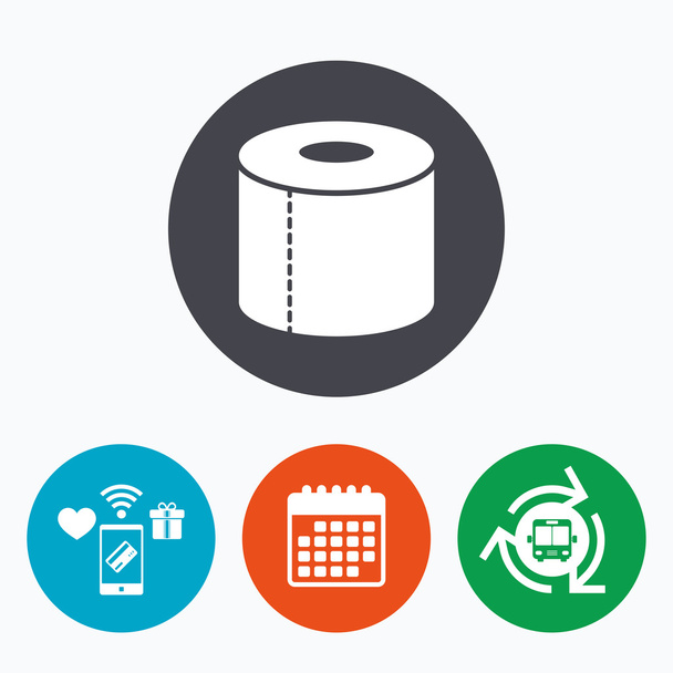 Toilet paper sign icon. WC roll symbol. - Vector, afbeelding