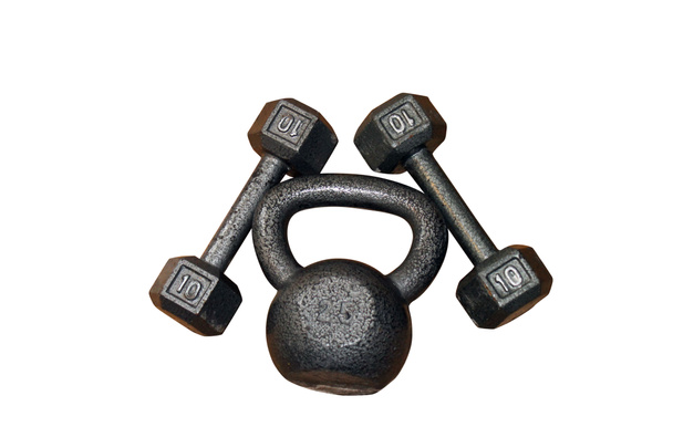 Hand Weights (Dumbbells) and Kettlebell - Photo, Image