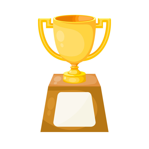 Simple gagnant de la coupe d'or plat avec deux poignées sur un backgrou blanc
 - Vecteur, image