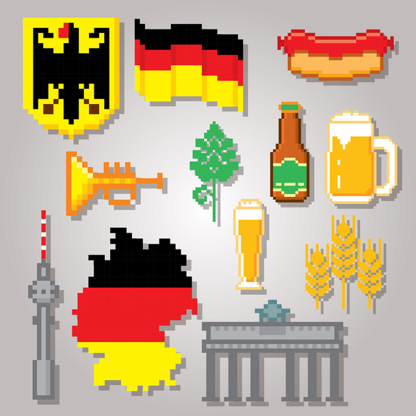 German culture symbols icons set - Vettoriali, immagini