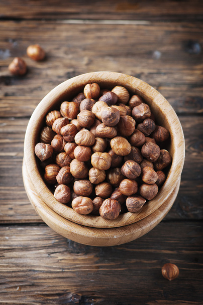 Raw healthy hazelnuts - Foto, Imagem