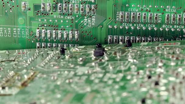 Mikroprocesorowego chip z elementów elektronicznych - Materiał filmowy, wideo