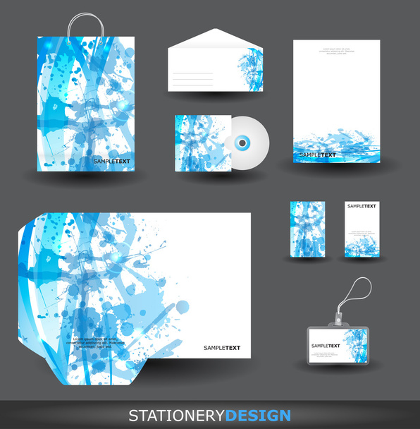 Blue Stationery design set - Wektor, obraz
