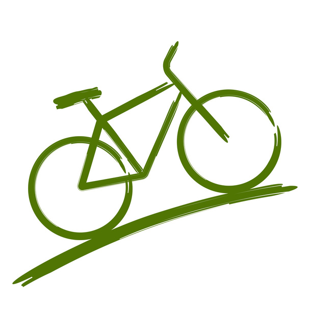 Bicicleta verde
 - Vetor, Imagem