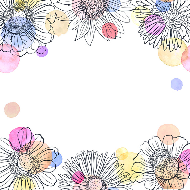 Floral card template - Vetor, Imagem