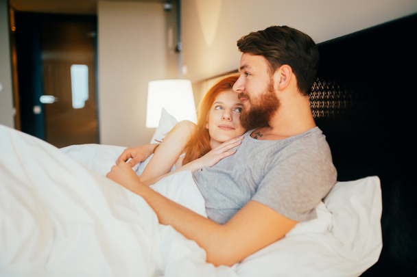 Sensual couple in bed  - Valokuva, kuva