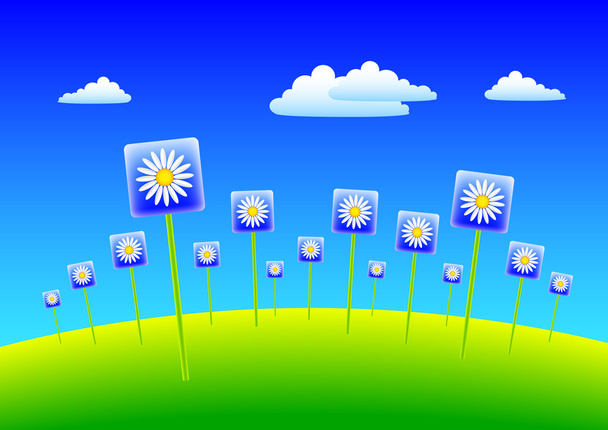 Абстрактный весенний луг
 - Вектор,изображение
