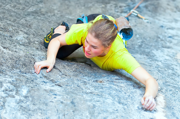 Sports Rock Climbing Girl in action - Photo, Image