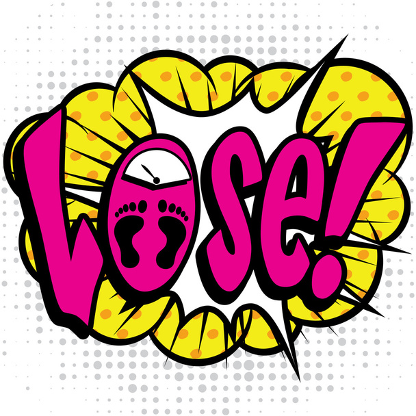 Pop Art comics icon "Lose!". - Vector, Image