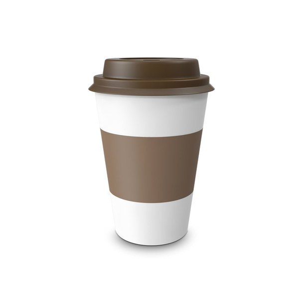 Blank paper coffee cup isolated on white background. - Φωτογραφία, εικόνα