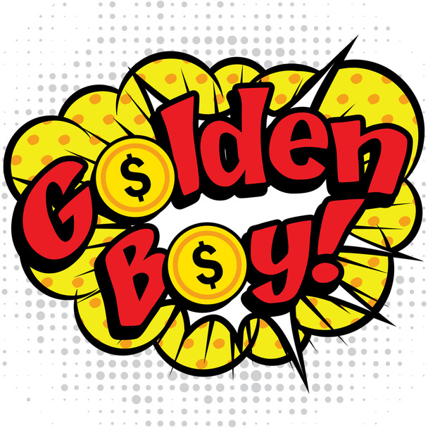 Pop Art comics -  "Golden Boy!". - Vector, Image