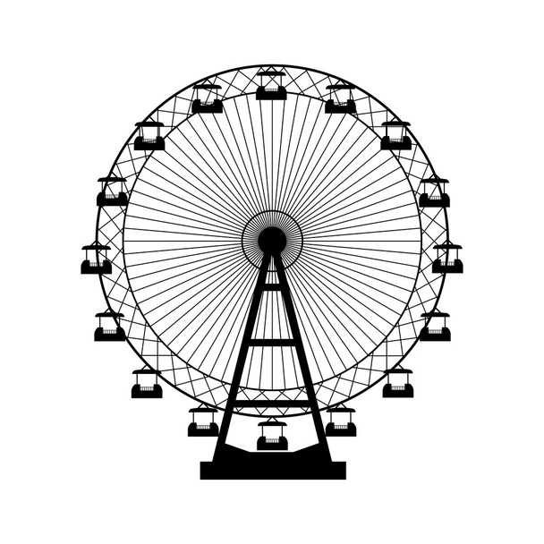 Vector illustration. Ferris wheel. Carnival. Funfair background. - Vektor, obrázek