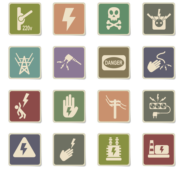 Set de iconos de alto voltaje
 - Vector, Imagen