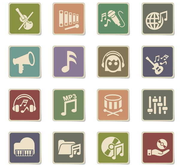 Conjunto de icono de música - Vector, Imagen