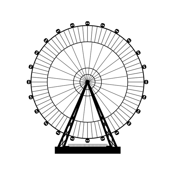 Vector illustration. Ferris wheel. Carnival. Funfair background. - Vector, Image