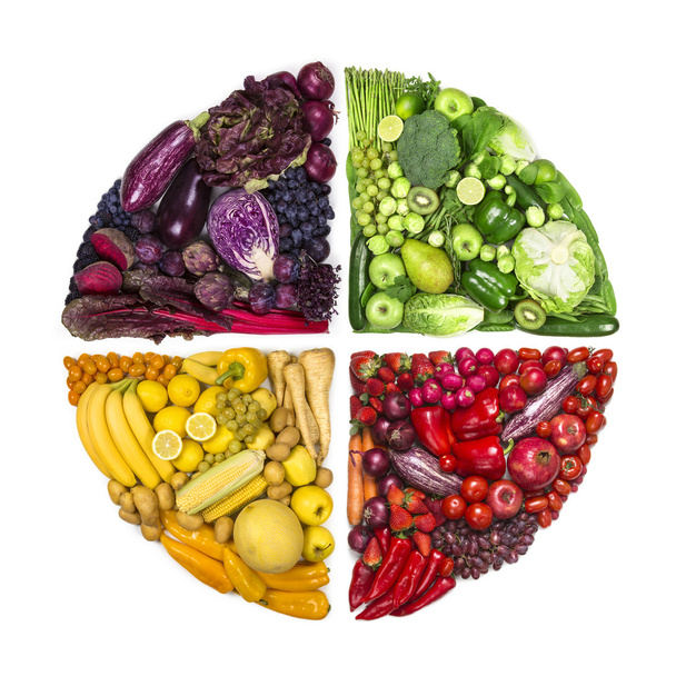 Circle of colorful fruits and vegetables - Fotografie, Obrázek