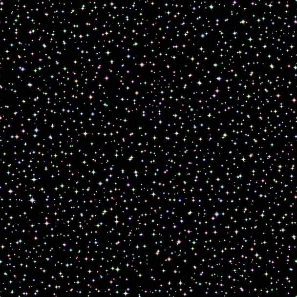 Vector image Realistic seamless  of the night sky - Vector, Image