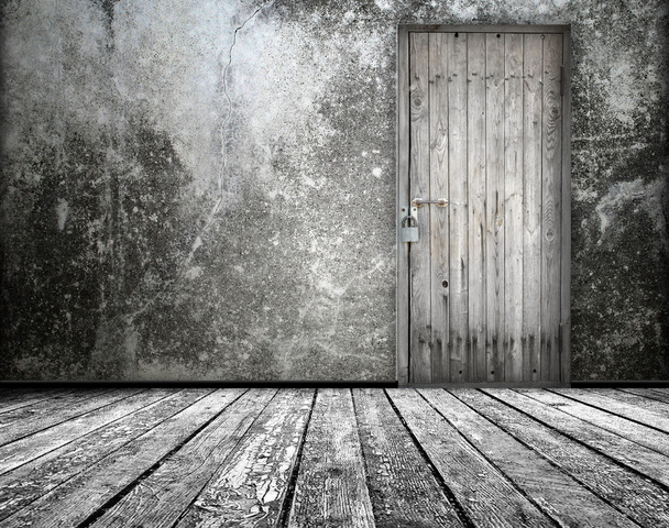 古いドアと部屋のインテリア - 写真・画像