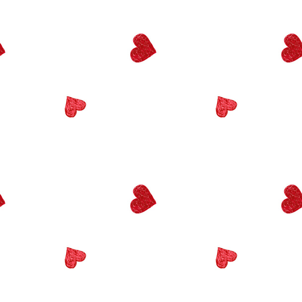 Doodle seamless pattern with hearts - Vektor, obrázek