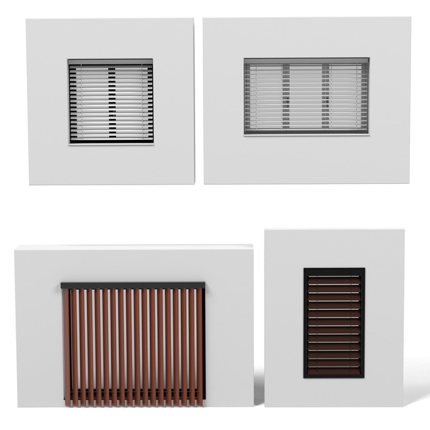 3d renderização de janelas modernas conjunto
 - Foto, Imagem