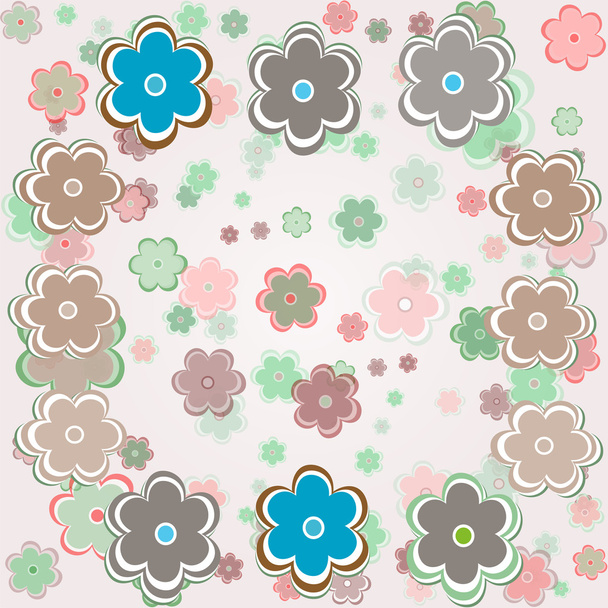 Vector vintage background with flowers - Vector, Image