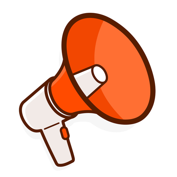 Barevný červený megafon nebo bullhorn - Vektor, obrázek