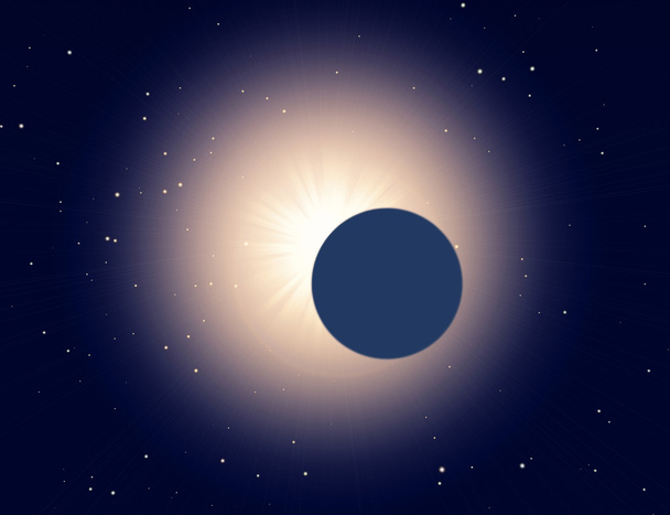 Éclipse de soleil sur un fond étoilé
 - Photo, image