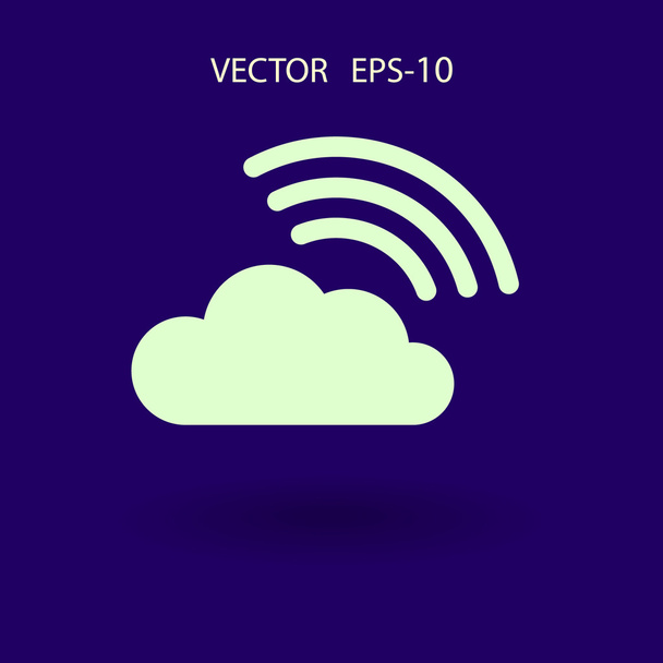 Flat icon of cloud - Vetor, Imagem