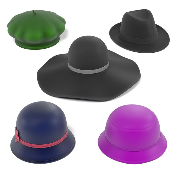 3D renderings van vrouwen hoeden - Foto, afbeelding