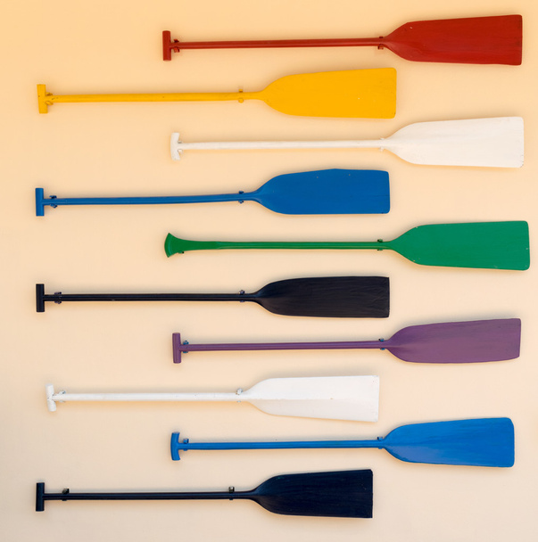paddles colorful on the wall - Photo, Image