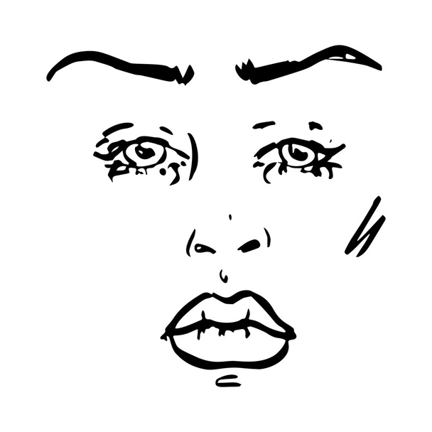 Mooi vrouwelijk gezicht - Vector, afbeelding