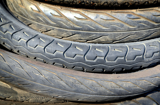 reuse and recycle motocycle wheel tire - Foto, Imagem