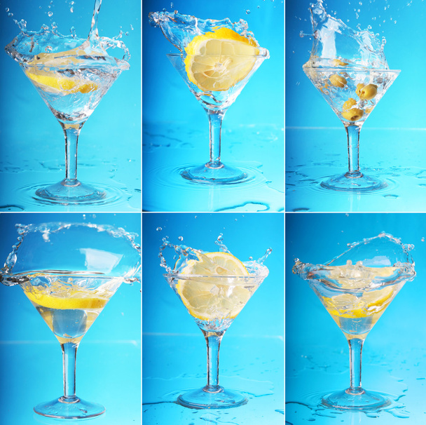 An lemon splashing into a martini. six large images - Фото, зображення