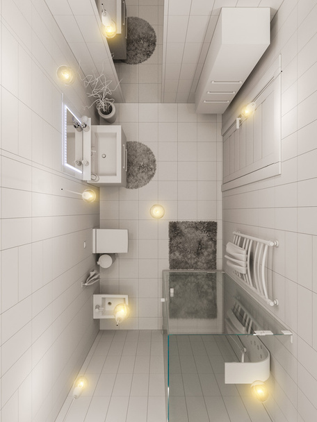 3D визуализация дизайна интерьера ванной комнаты для детей
.  - Фото, изображение