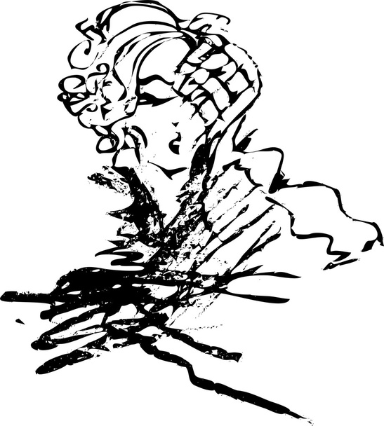 Mulher com rosto sob um véu
 - Vetor, Imagem
