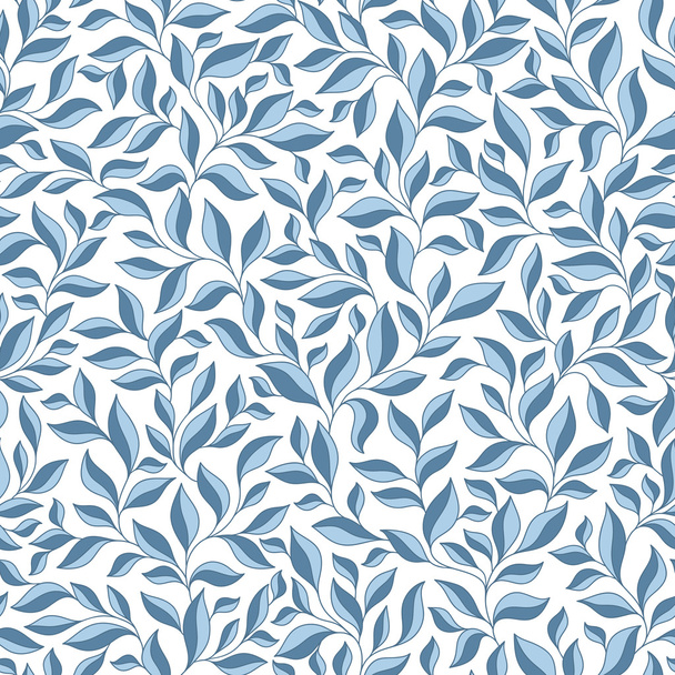 Floral seamless pattern with blue leaves. - Vector, Image