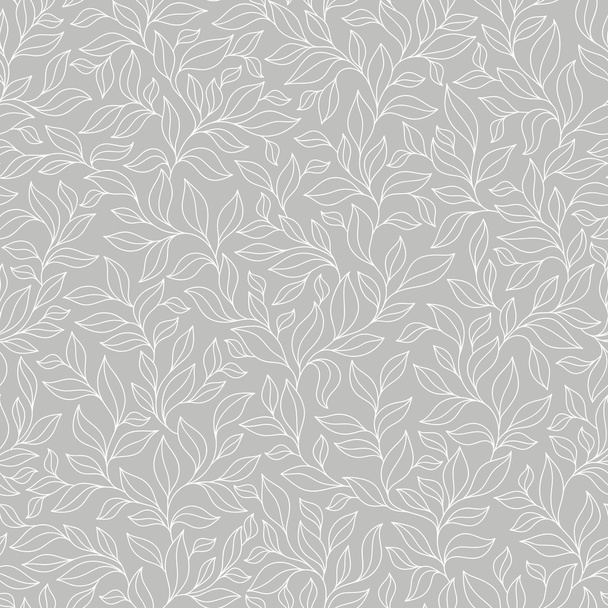 Grey seamless autumn pattern. - Vector, imagen