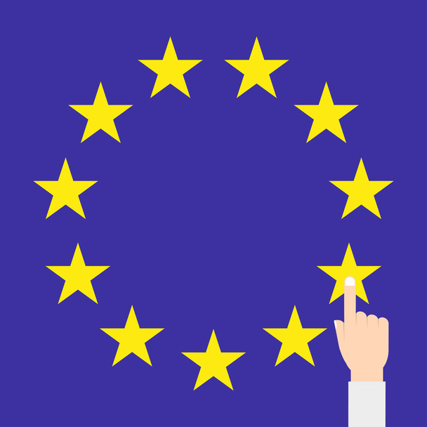 Vektor vlajka EU s rukou eps10, samostatný - Vektor, obrázek