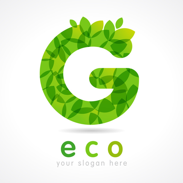 G logotipo verde eco
 - Vetor, Imagem