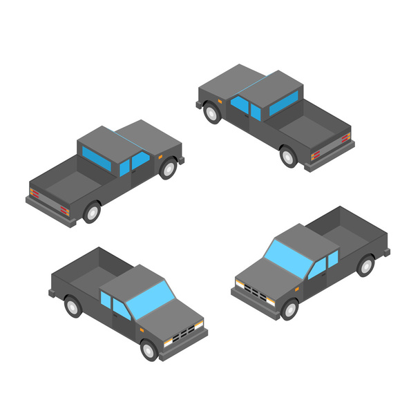 isometric pickup truck - Vector, Image
