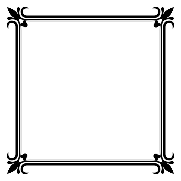 Black and white vintage frame vector template. - Vektor, obrázek