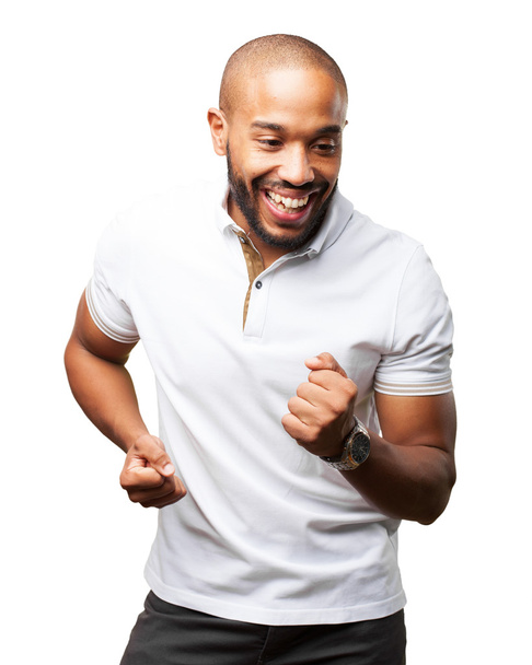 homem de negócios negro com expressão feliz
 - Foto, Imagem