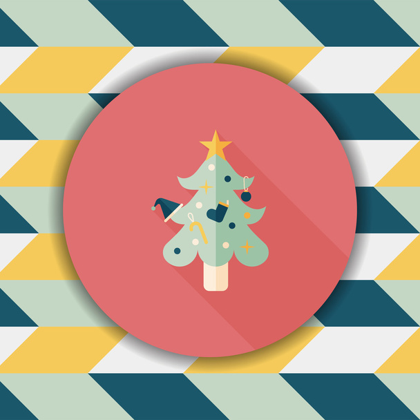 Christmas tree flat icon with long shadow,eps10 - Vector, imagen